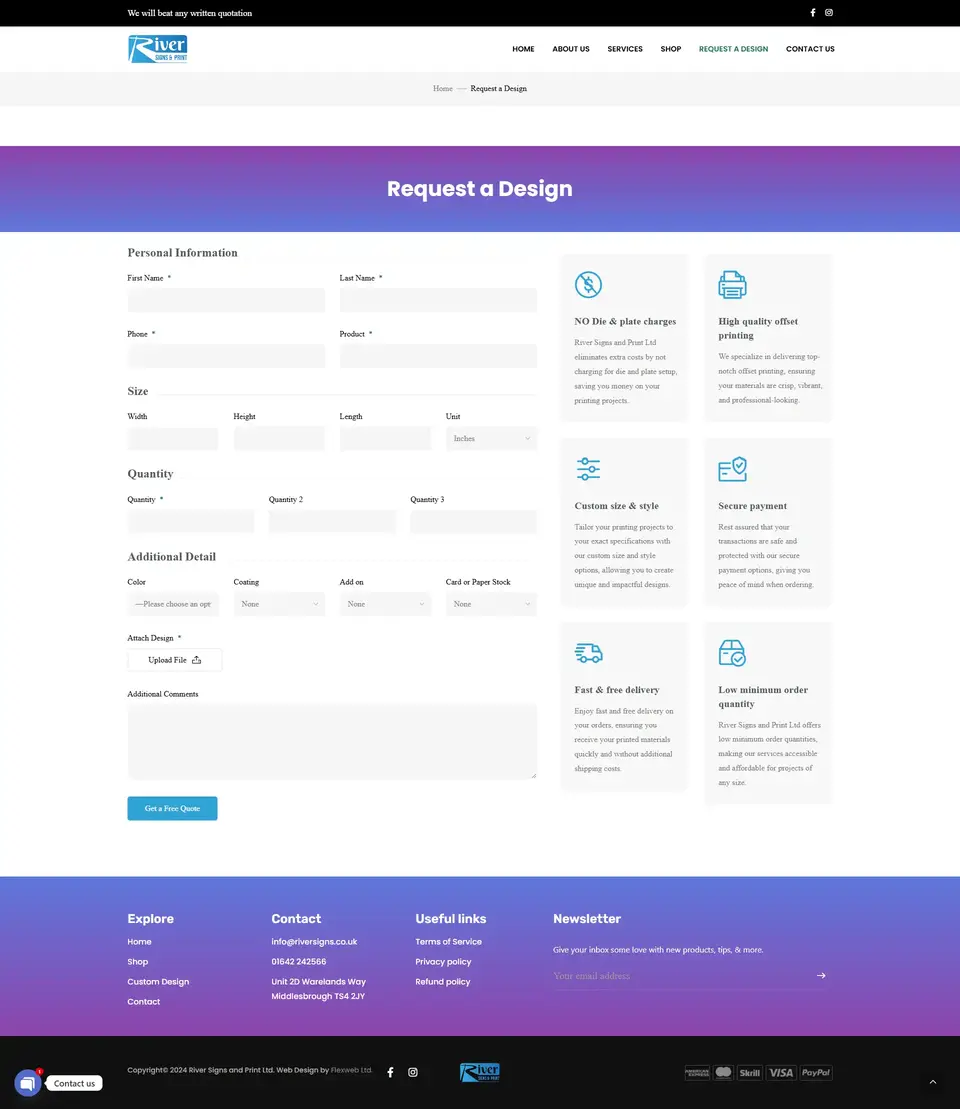 riversigns request a design