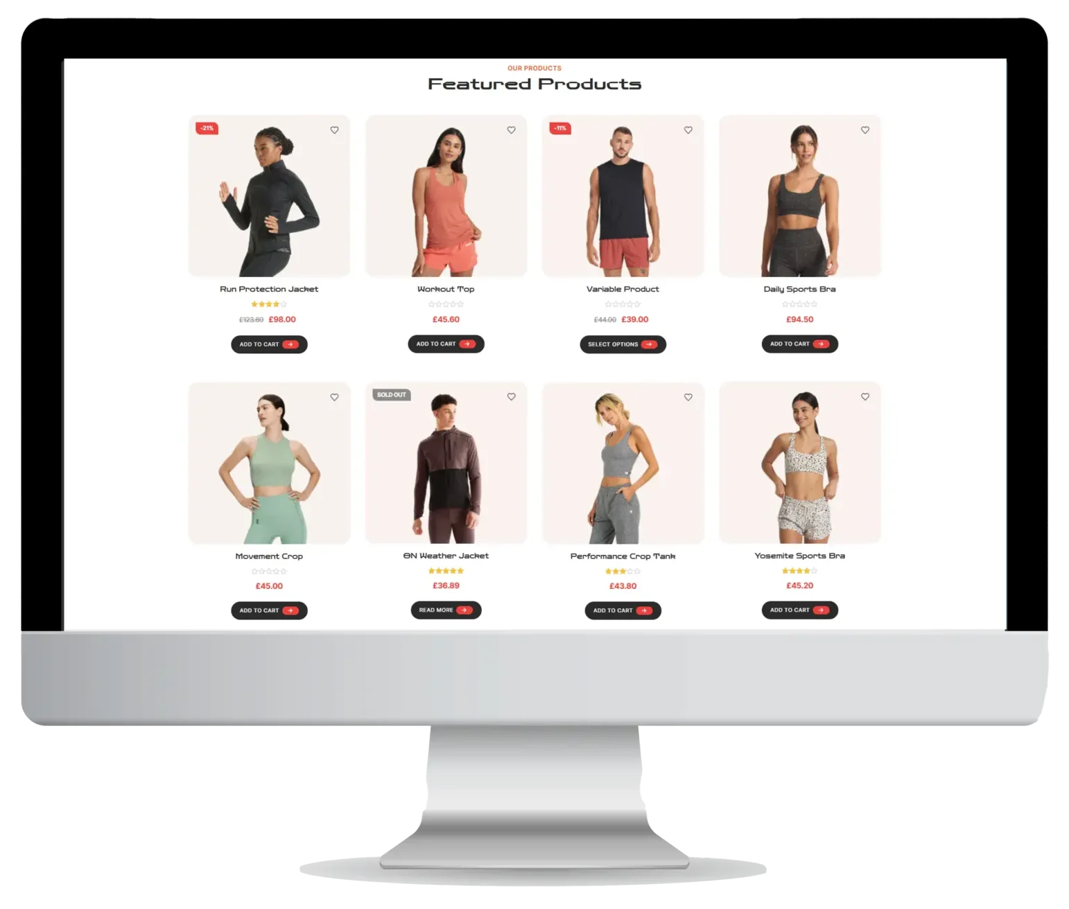 Athletics Product section