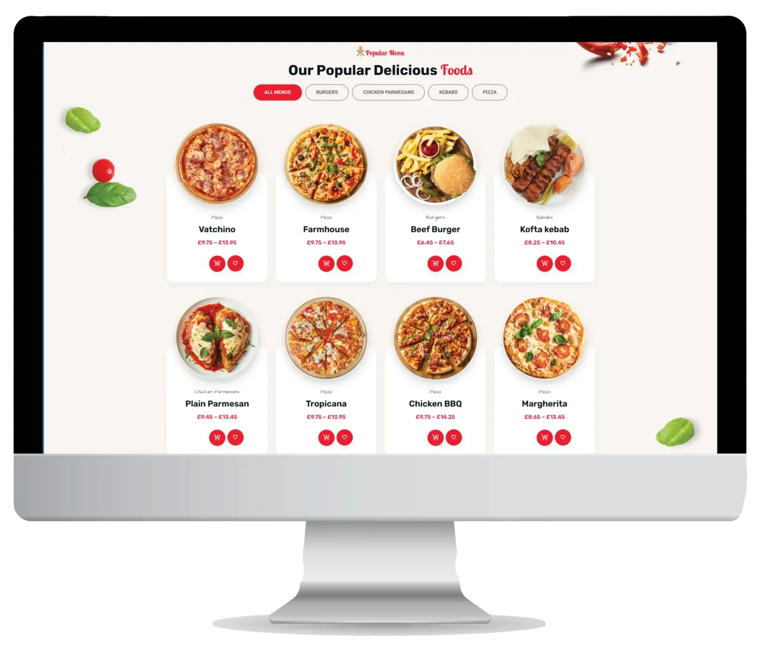 Fast Food menu