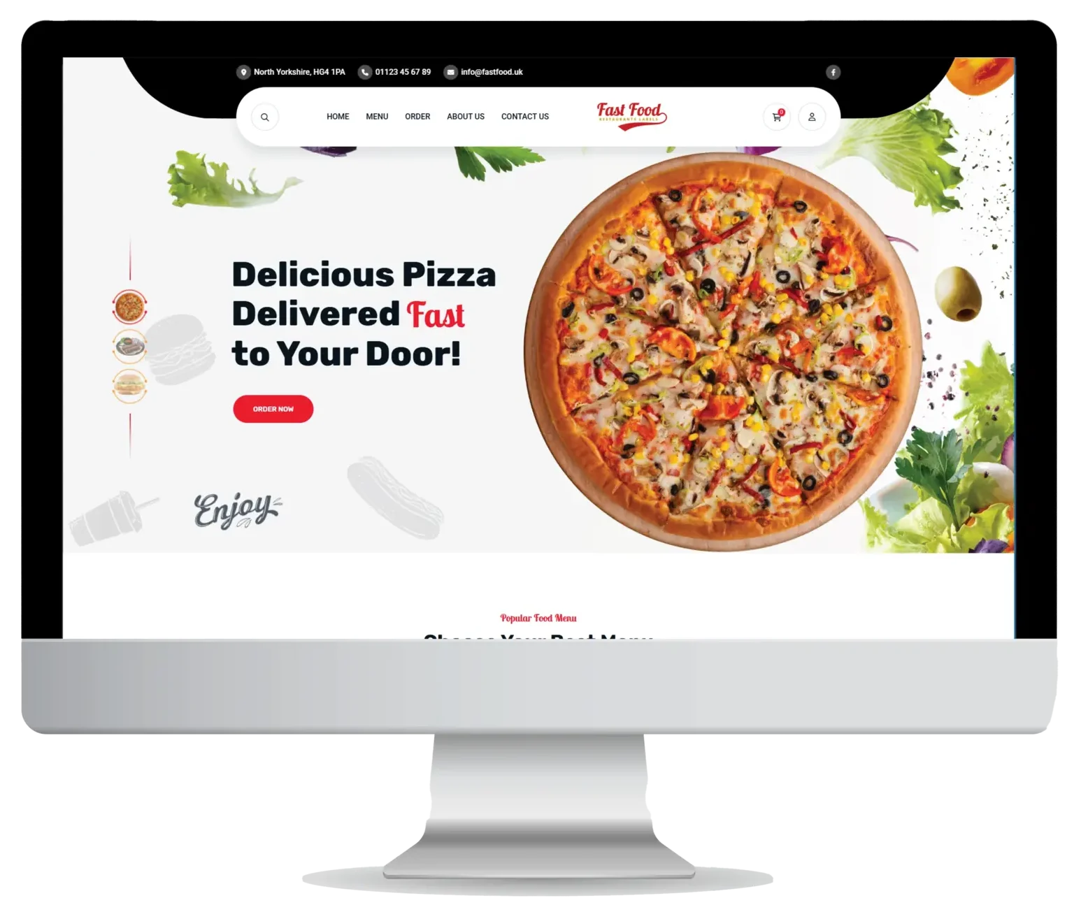 Fast Food Hero Section